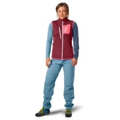 Ortovox Women's Fleece Grid Vest - Merinobodywarmer -Ortovox Avontuur Verkoopwinkel ortovox womens fleece grid vest merinobodywarmer detail 2